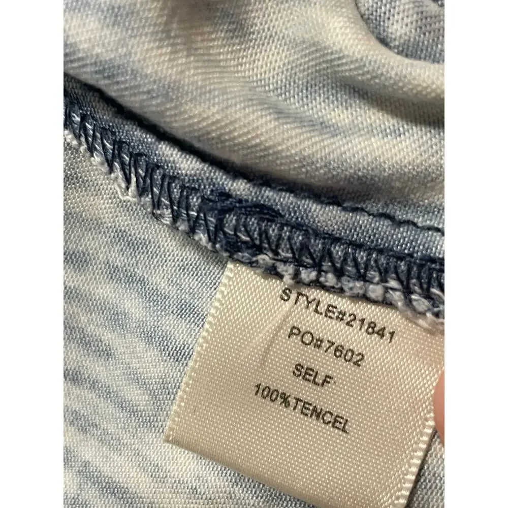 Skies Are Blue Full Zip Jacket Lightweight Womens Size Small Stripe 100% Tencel